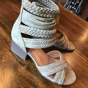 Zip up chunky heel sandals size 11